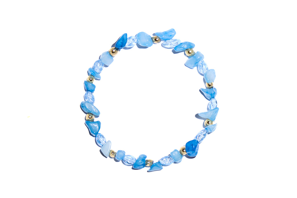 Blue Chip Bead Bracelet