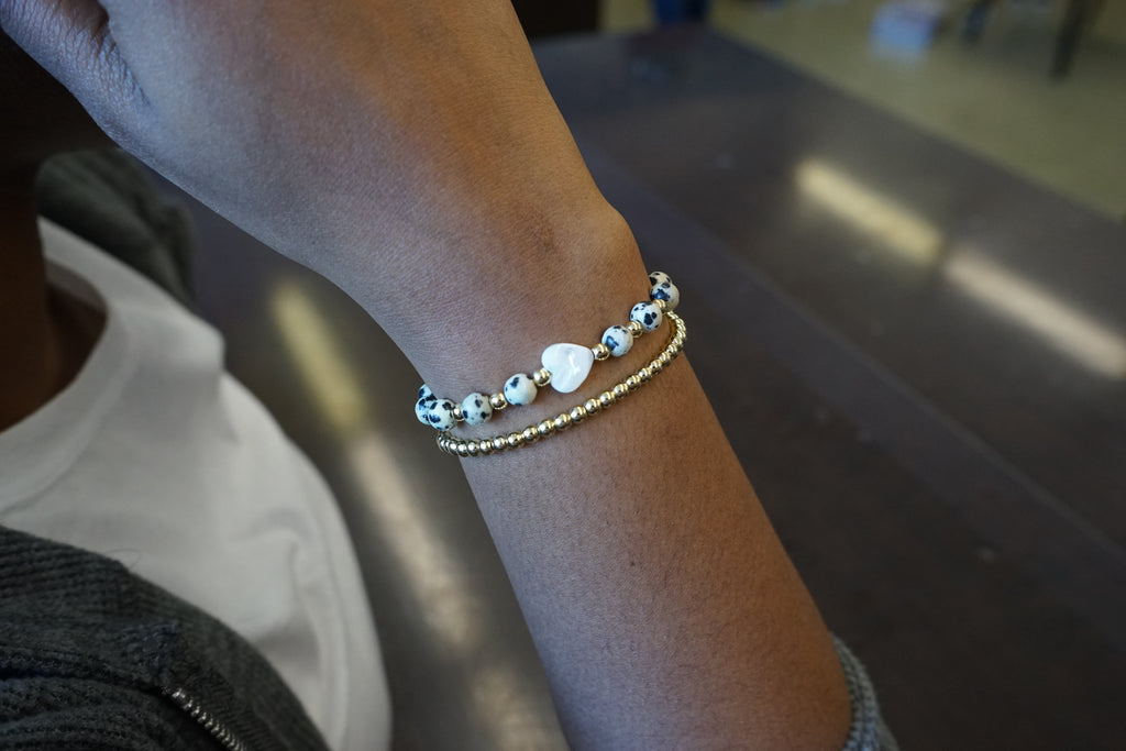 Dalmatian Bracelet with Natural Heart