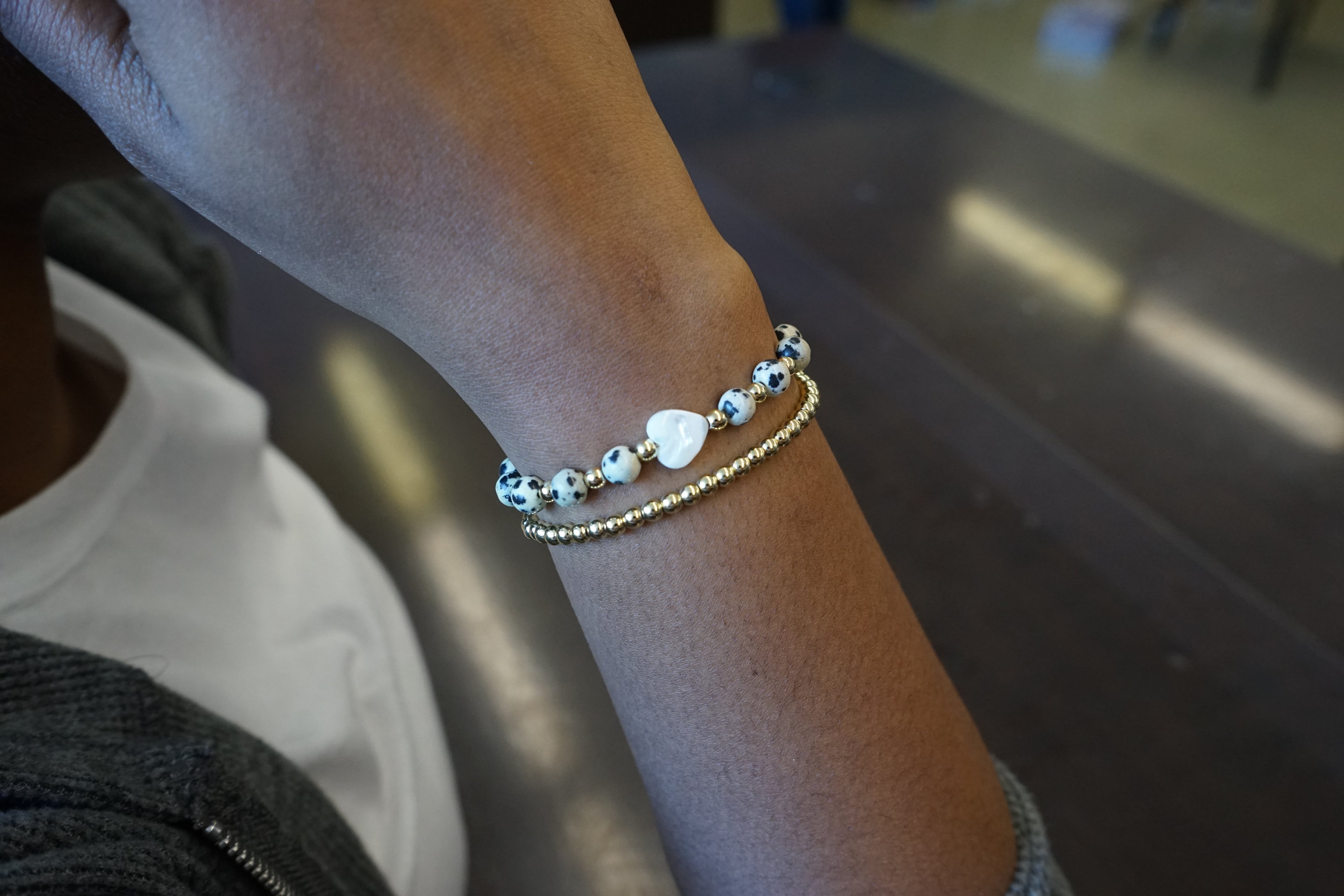 Dalmatian Bracelet with Natural Heart