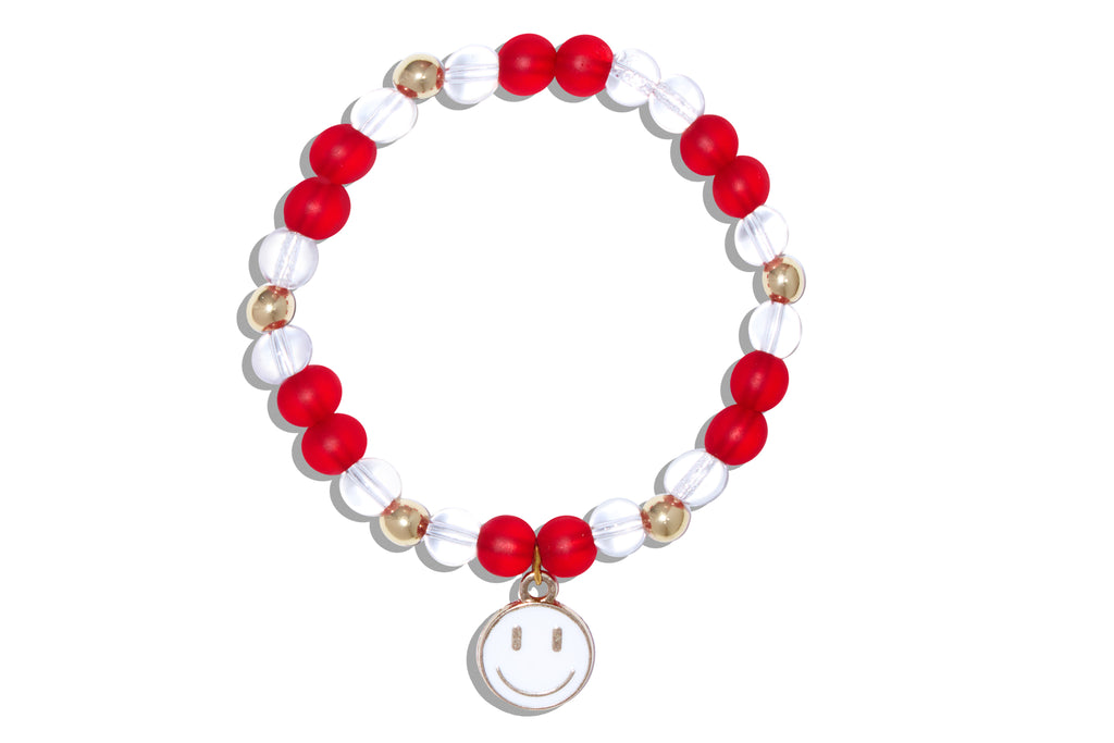 Kids Red Bracelet with Smiley Face