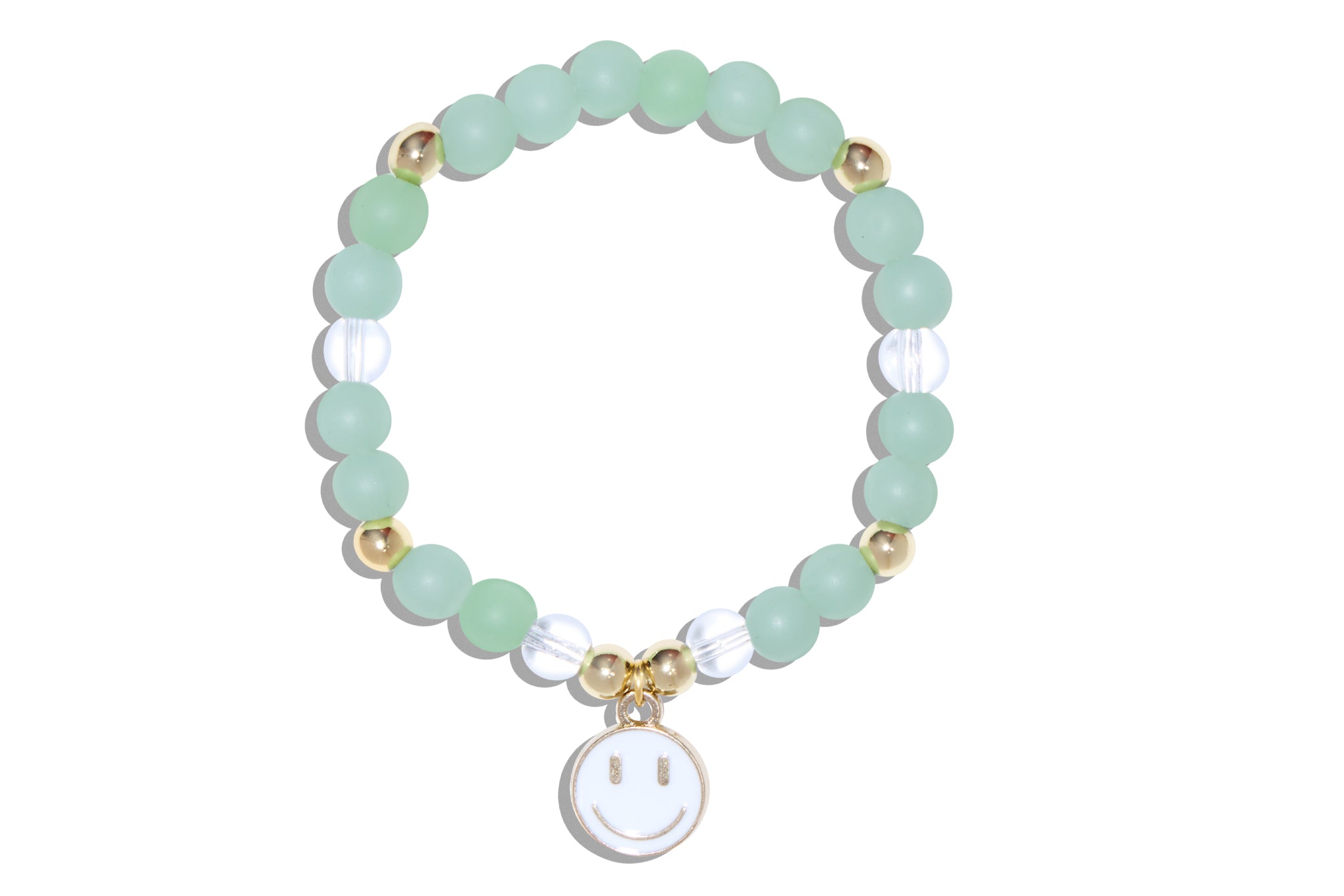 Kids Seafoam Green Bracelet with Smiley Face