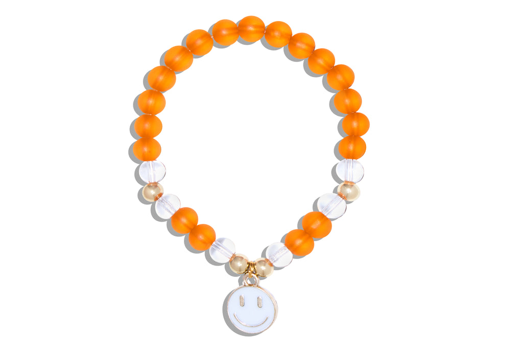 Kids Orange Bracelet with Smiley Face