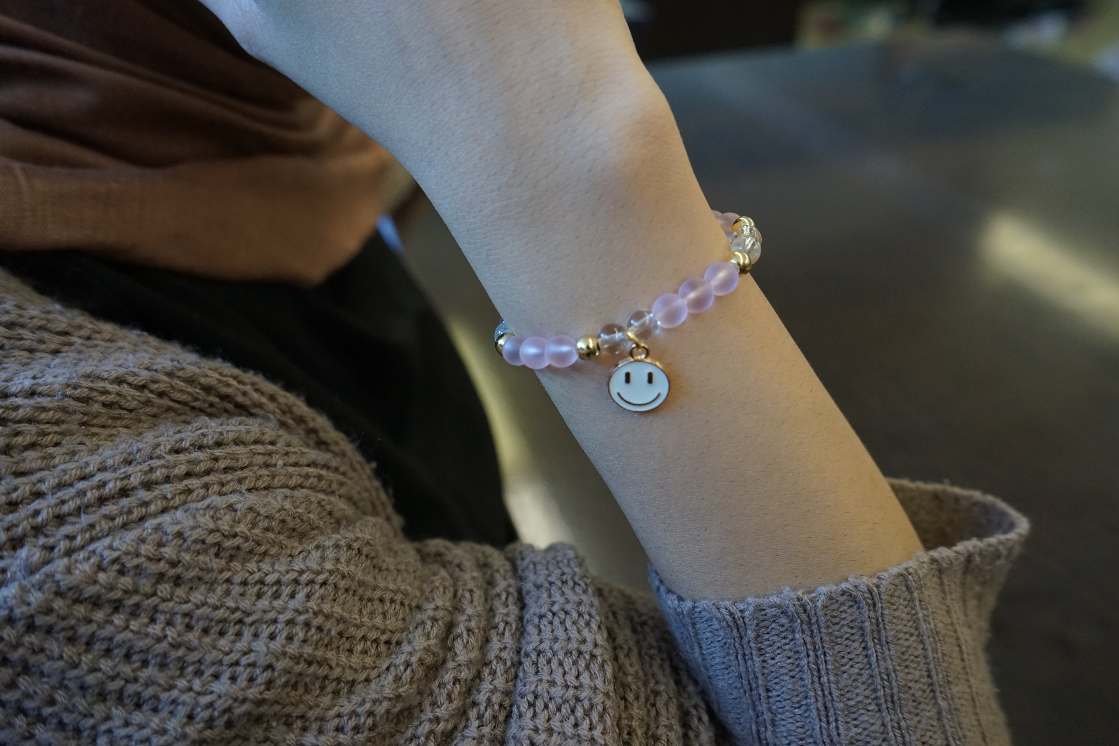 Kids Pink Bracelet with Smiley Face