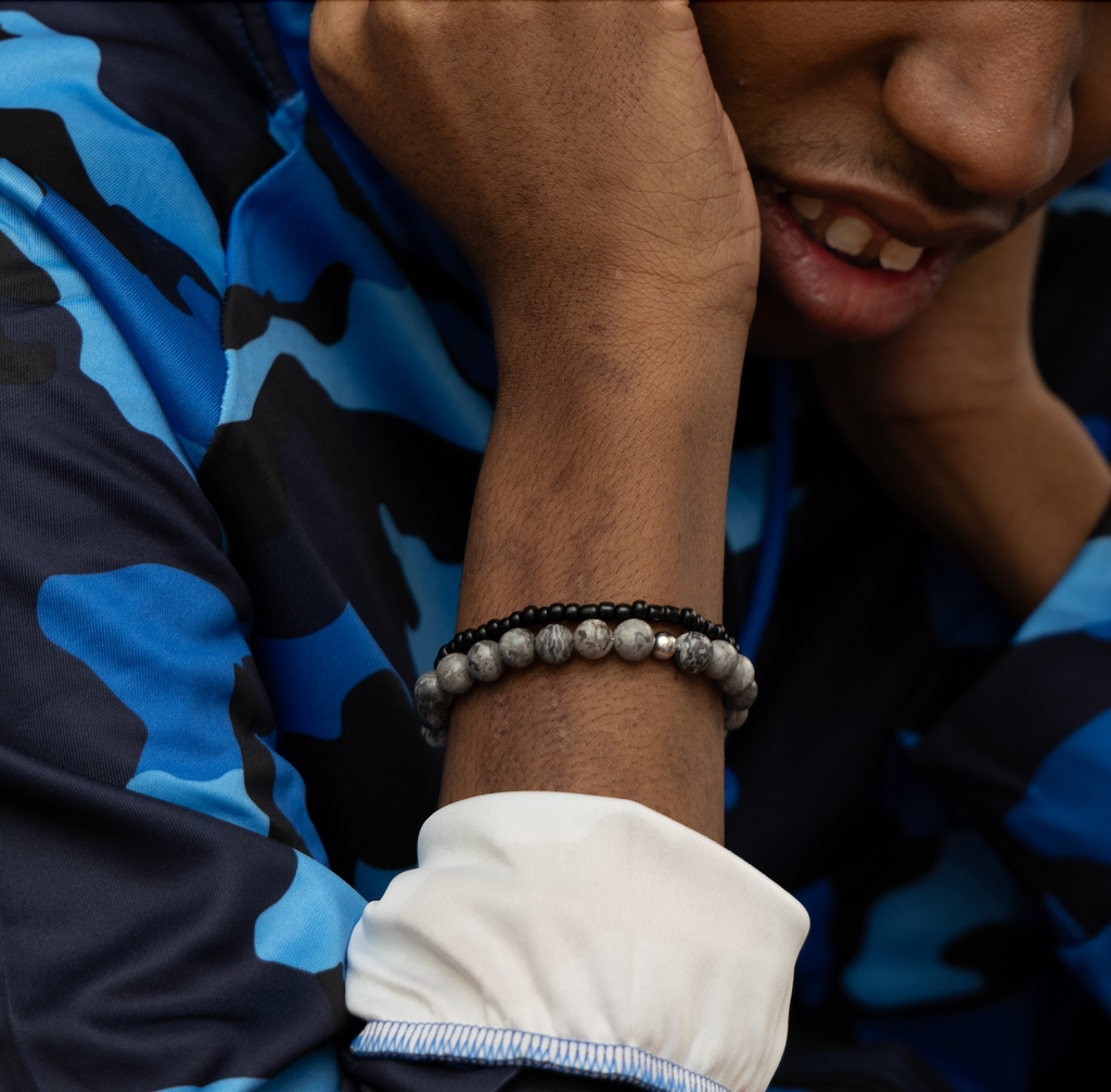 Men's Solid Black Seed Bracelet