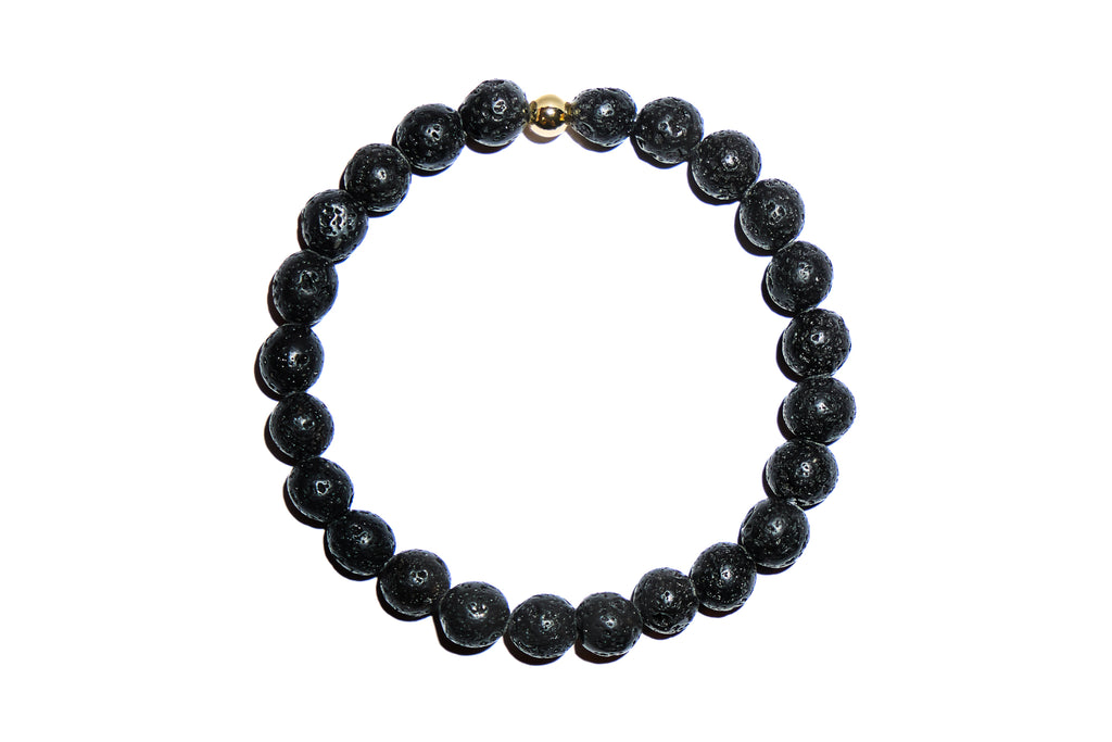 Men's Black Lava Bead-Gold or Silver Option Available