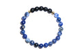 Men's Blue Sodalite with Black Matte-Gold or Silver Option Available