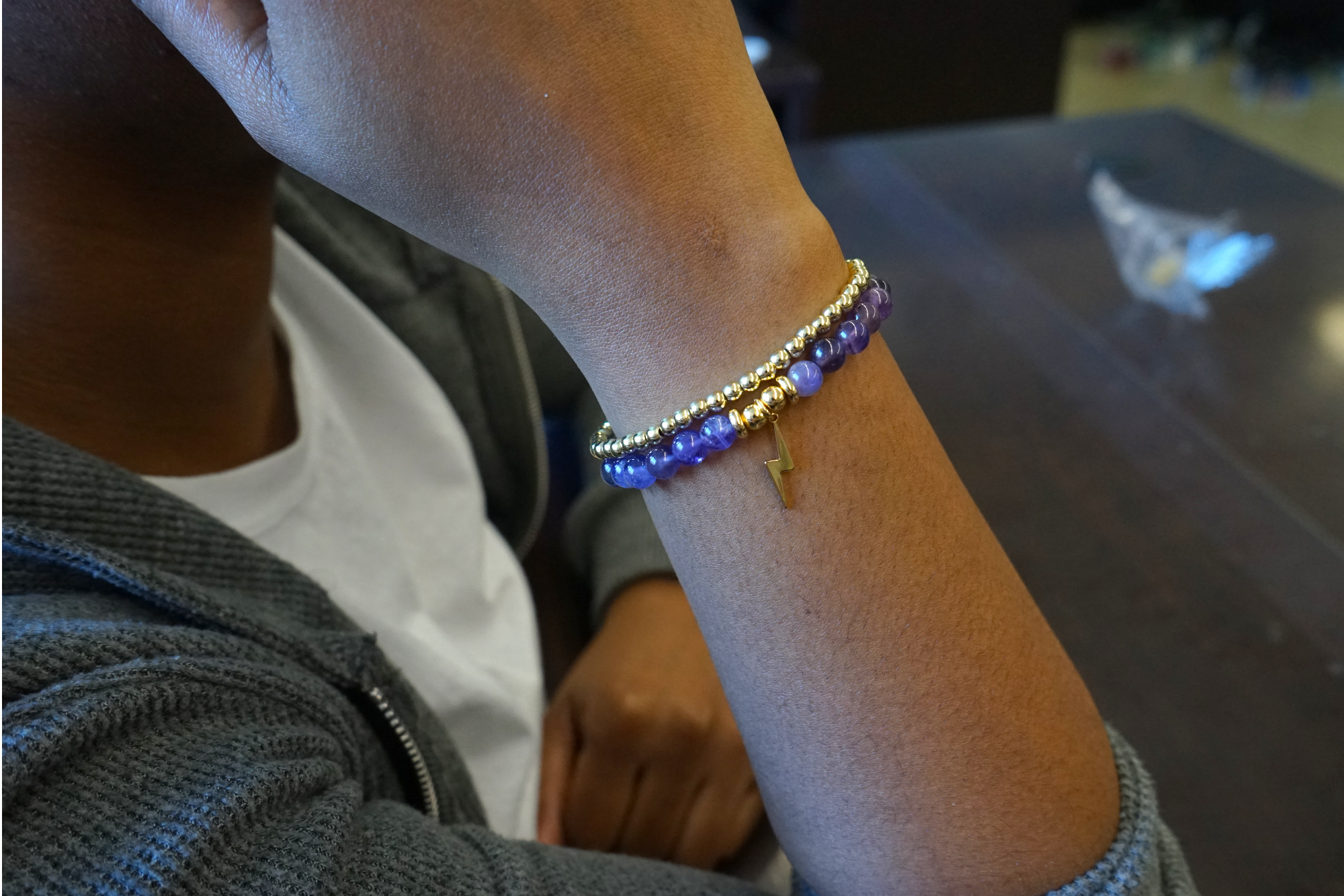 Amethyst with Lightening Bolt