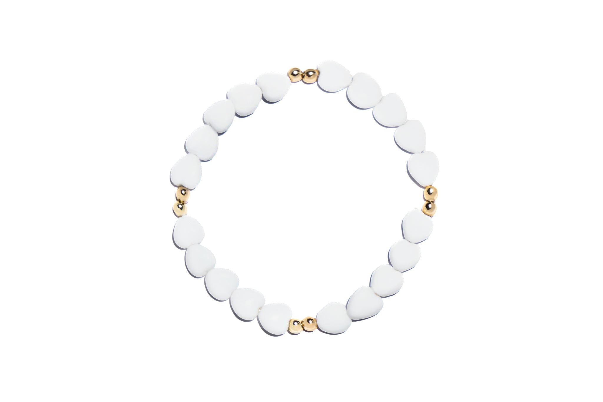 Chalkwhite with Gold Heart Bracelet