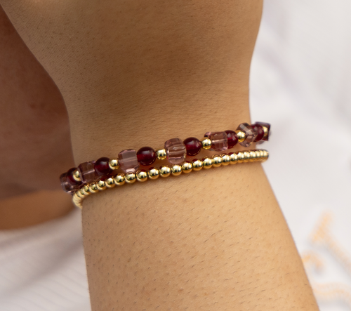 Amethyst Cube with Gold