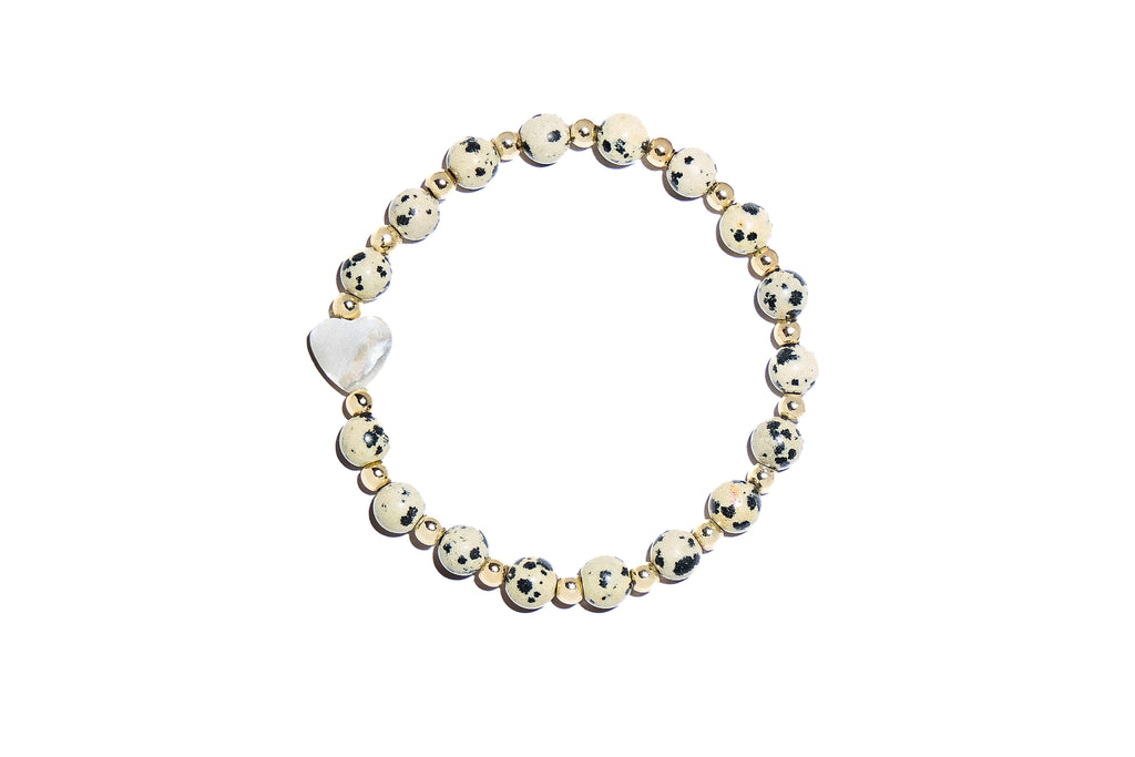 Dalmatian Bracelet with Natural Heart