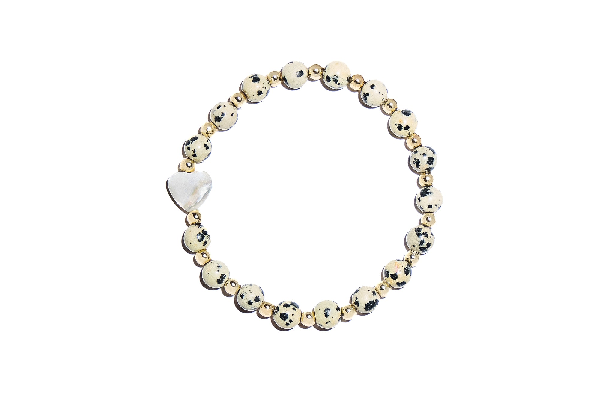 Dalmatian Bracelet with Natural Heart
