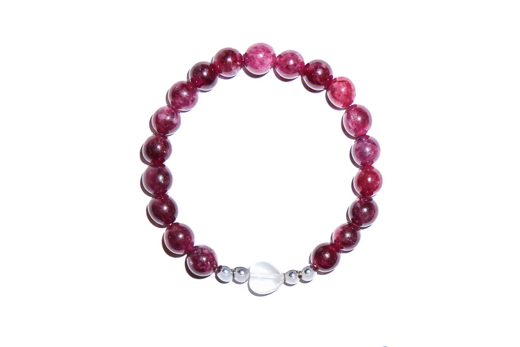 Natural Garnet with Heart Stone
