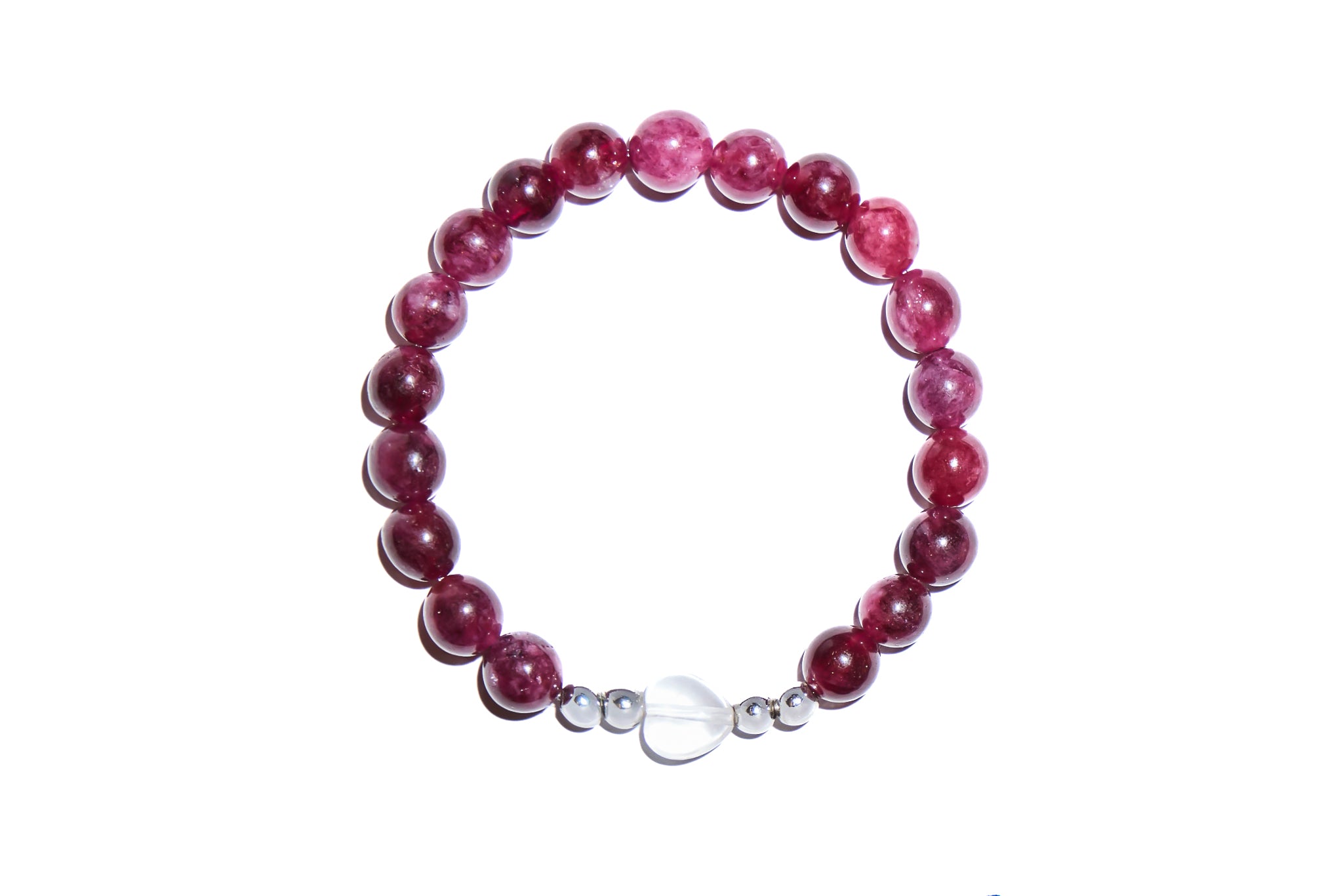 Natural Garnet with Heart Stone