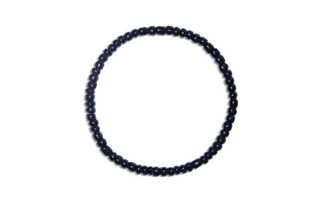 Men's Solid Black Seed Bracelet