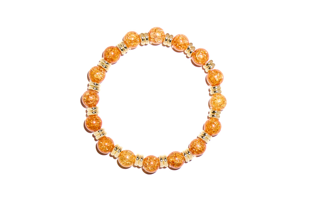 Crackle Orange with Gold
