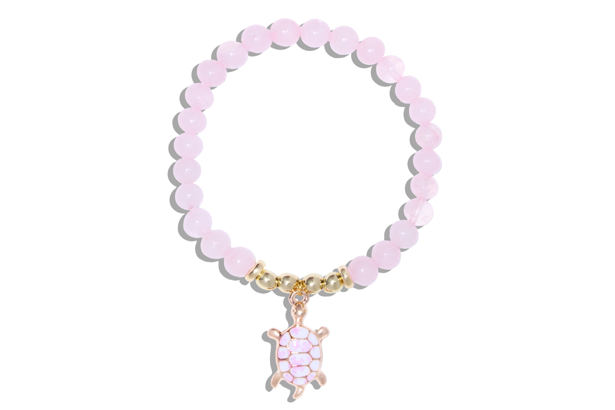 Pink Quartz with Turtle Charm