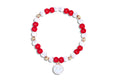 Women's Red Bracelet with White Smiley Face