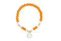 Women's Tangerine Bracelet with White Smiley Face